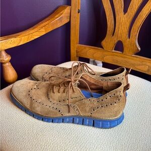 Cole Haan Men's Suede Oxford Shoes - Tan and Blue zerogrand wingtips